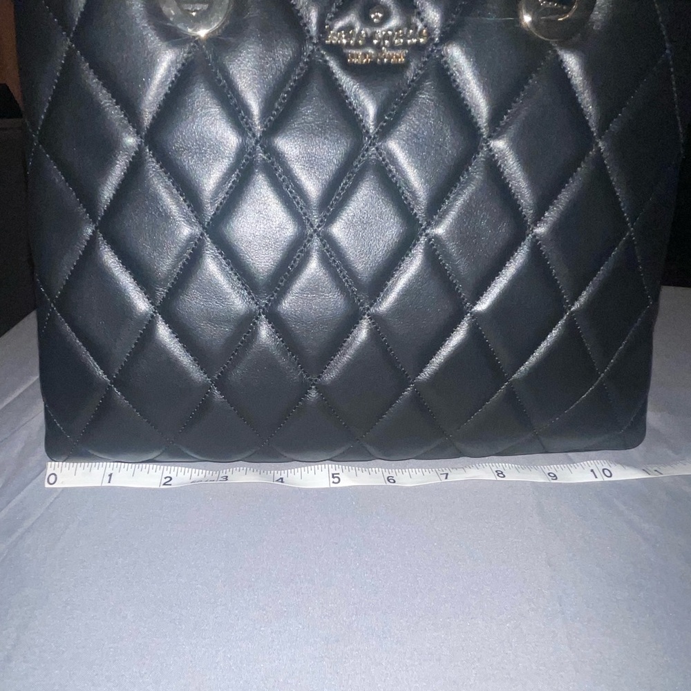 NWT Kate Spade Black Quilted Women's Bag adjustable strap multiple pockets - Picture 6 of 11